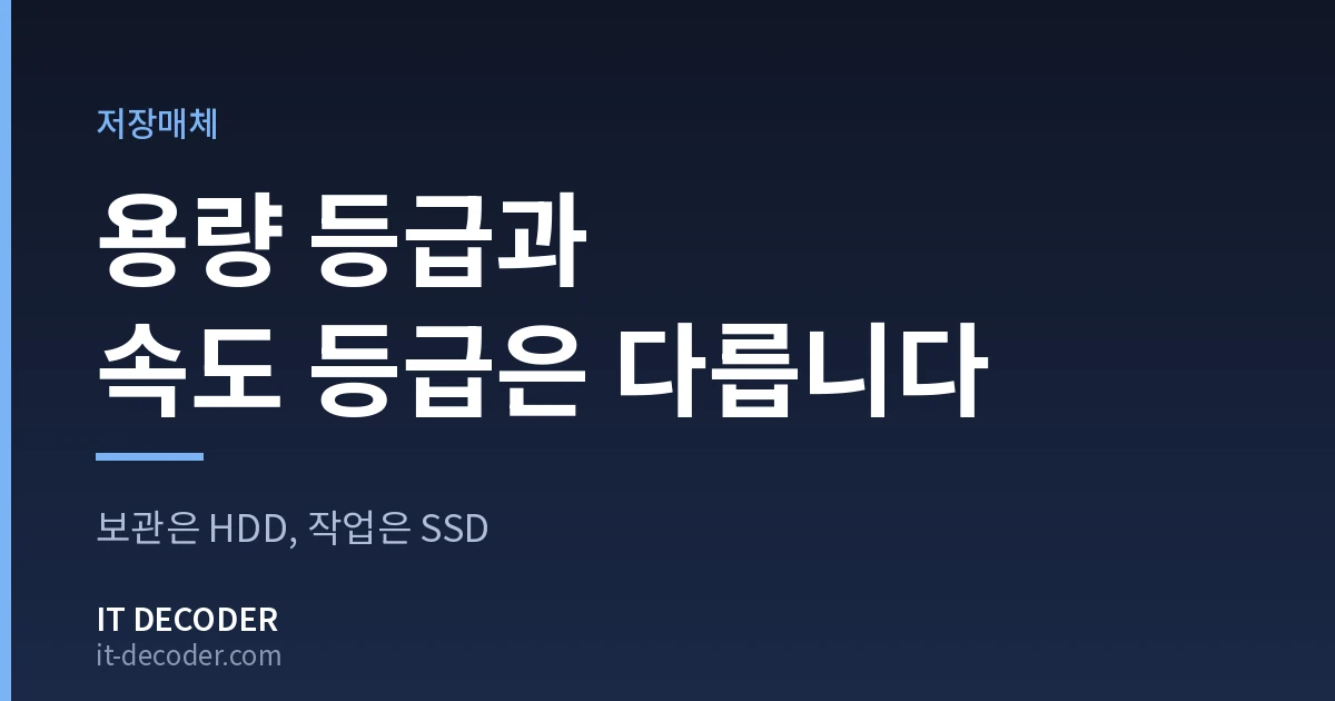 외장하드 — 용량 등급과 속도 등급은 다릅니다